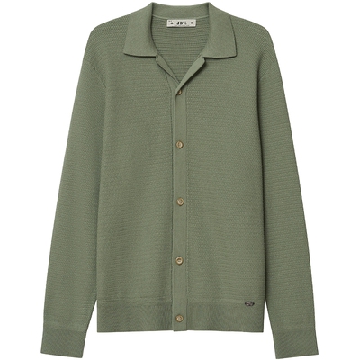 JDV商场同款灰绿色纯棉针织开衫