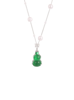 新中式如意吉祥绿色葫芦项链