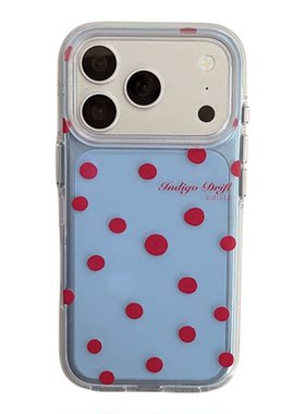 一家不会撞壳的店颜值波点双层IMD手机壳适用苹果iphone17P18p16PROpromax18p15PM14百搭硅胶气囊防摔保护套