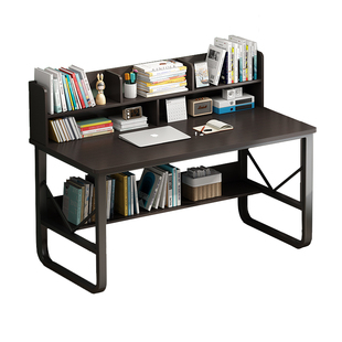 书桌书架一体电脑办公桌子女孩卧室家用简约中小学生写字学习桌椅