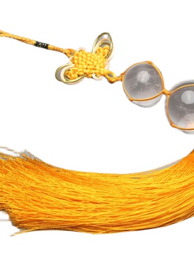 老神仙天然水晶球双星葫芦挂件