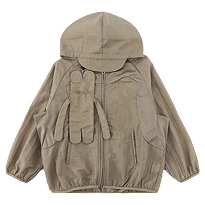 oddtails男童硬核防晒防泼水玩偶外套2026新款轻户外休闲连帽上衣
