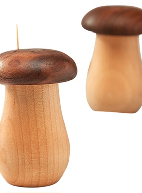 创意田园蘑菇牙签盒古风摆件