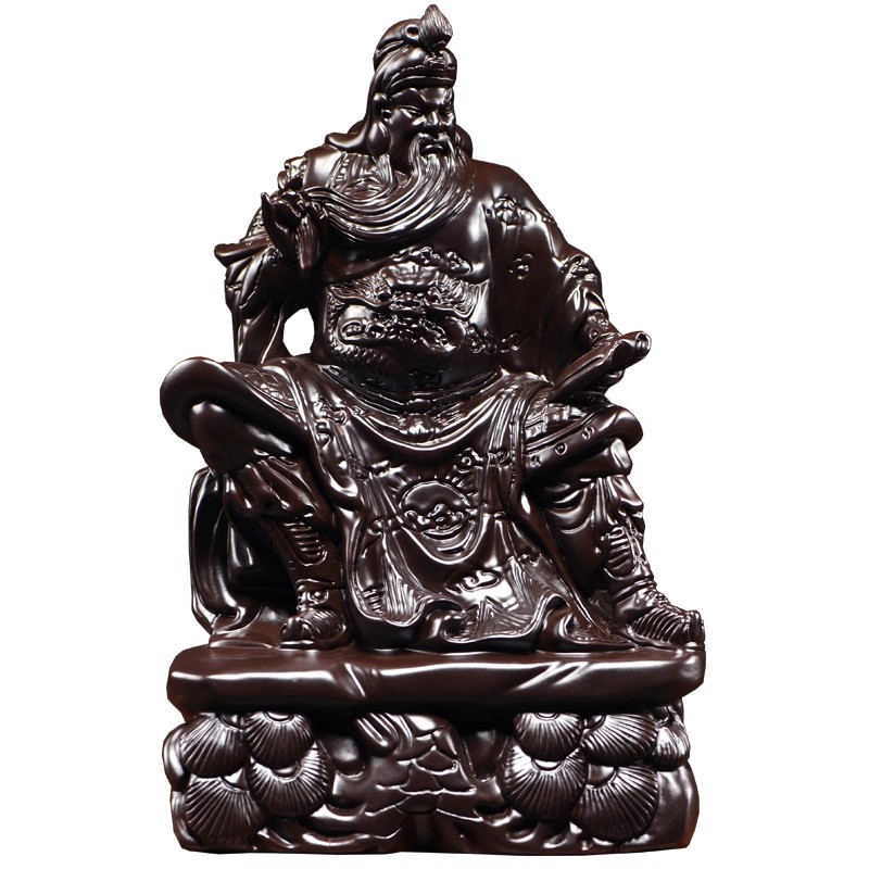 黑檀木雕关公摆件实木雕刻