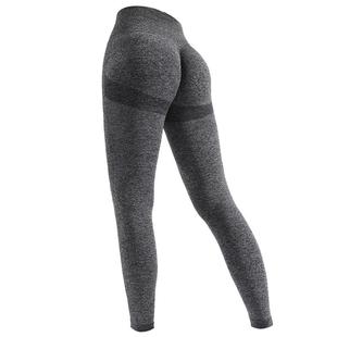 菊花健身裤女高腰灰色长裤收腹美臀裤跑步蜜桃瑜伽裤外穿提臀显瘦