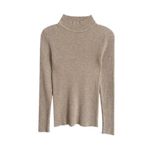 黑色半高领打底衫女秋冬内搭2022年新款修身显瘦洋气打底针织上衣