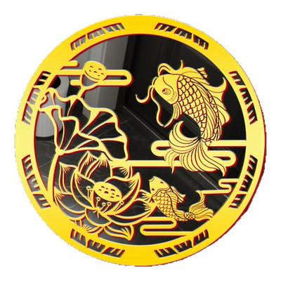 鲤鱼莲花图开门见鞋柜化污为财贴