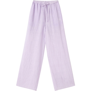 商场同款URLAZH有兰2025夏季新款梦幻薰衣草紫宽松直筒轻薄休闲裤