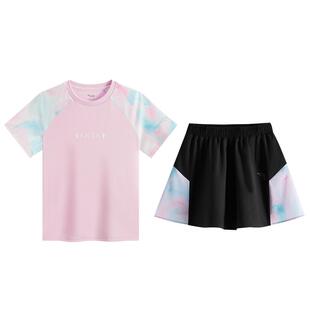 安踏儿童女童针织运动套2026夏季新款透气舒适中大童速干凉感套装