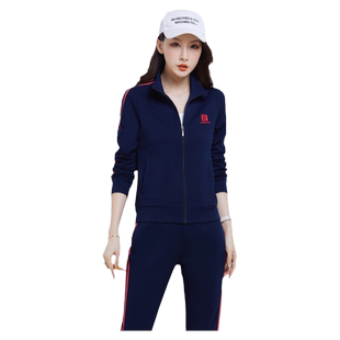 伊蜜妮运动套装女春秋2026新款时尚大码韩版休闲跑步运动服