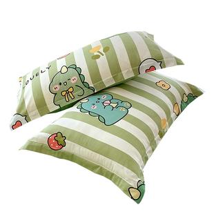 卡通全棉枕头套秋冬季纯棉枕套一对装48x74cm成人单个枕芯内胆套