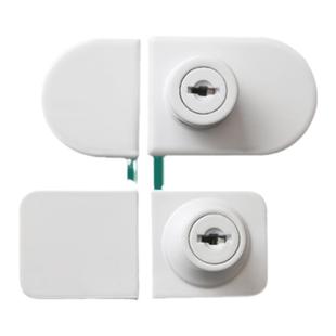 玻璃锁免打孔展示柜门锁简易锁扣柜锁厨柜锁门酒柜锁安全神器橱柜