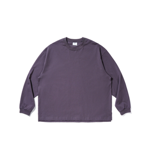 Vavu纯色简约开叉长袖T恤前短后长设计舒适纯棉圆领打底衫秋上衣