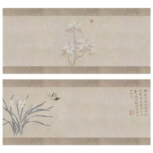 大山皮纸彩绘毛毡垫书法专用书画垫文房四宝复古图案古风国画毛毡垫初学者练习毛笔写字专用桌垫布书画练习垫