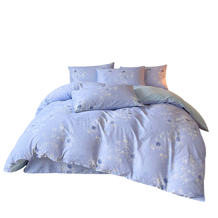 小清新全棉被套单件160x210cm家用学生宿舍双人被罩床单枕套套件