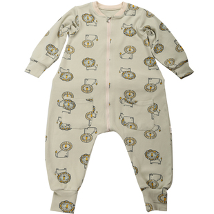 儿童连体睡衣春秋冬男童连身睡衣纯棉睡袋中大童防踢被睡衣可如厕