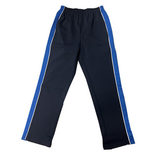 定制闸北实验明德春秋夏季款全棉深藏青镶蓝色白色杠直筒运动校裤