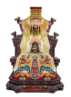 彩绘玉皇大帝王母神像供奉摆件