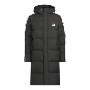 adidas阿迪达斯男女款连帽长款羽绒服保暖运动外套黑色正品JZ8731