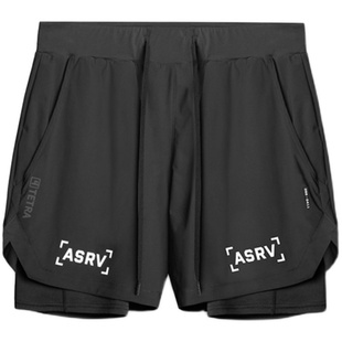 春季新款健身短裤双层训练弹力五分裤子男跑步运动裤速干修身透气