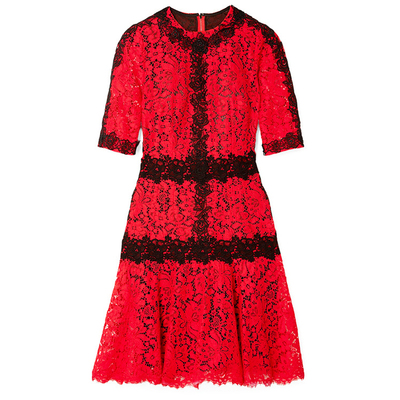 红色蕾丝裙小礼服同款连衣裙