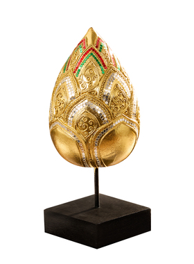 泰国工艺品木雕金箔莲花禅意摆件