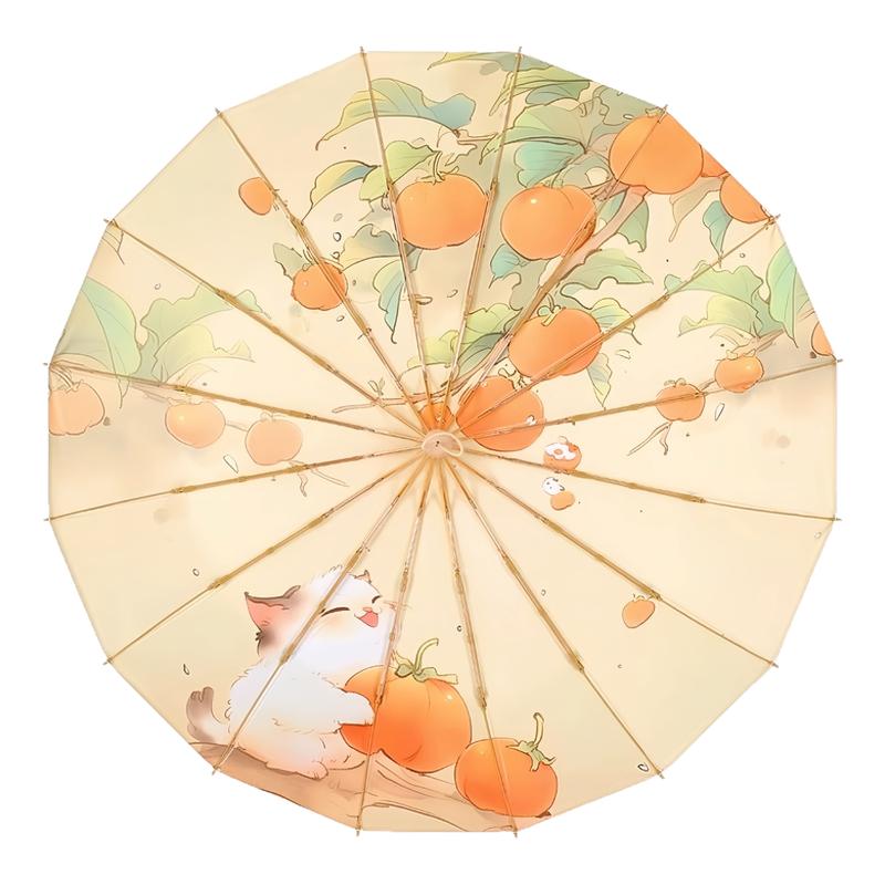 恒鼎新中式16骨晴雨两用彩胶伞