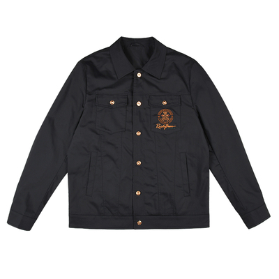 雷迪波尔男双头鹰刺绣牛仔服外套