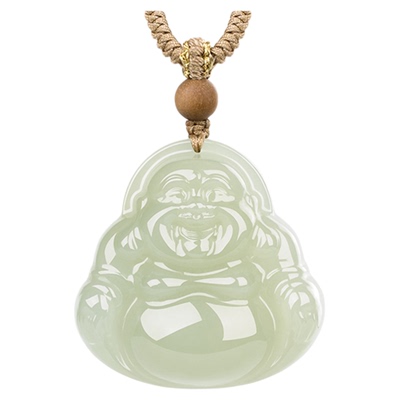 金玉良缘和田玉金叶玉佛公吊坠