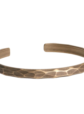 曲尾花原创设计黄铜手镯情侣款