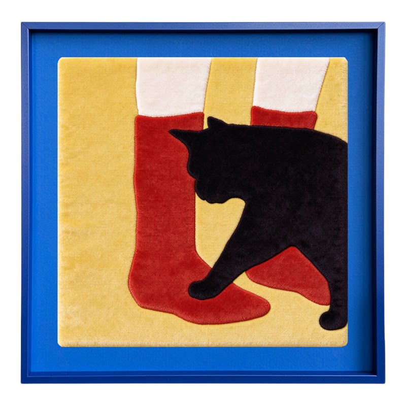 《陪伴》治愈系拼布画养猫日常宠物装饰画卧室客厅温馨艺术壁画