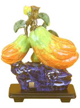 石湾陶瓷佛手果招财旺宅摆件