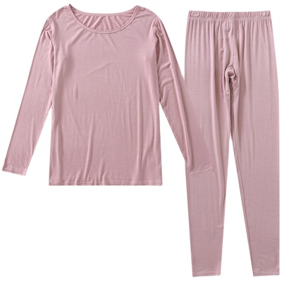 秋季莫代尔条纹贴身高弹保暖内衣