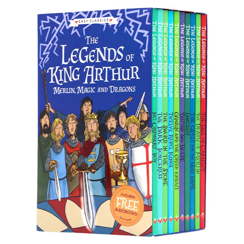 亚瑟王的传说10册盒装正版英文原版小说 The Legends of King Arthur Merlin Magic andDragons圆桌骑士传奇青少年儿童课外阅读