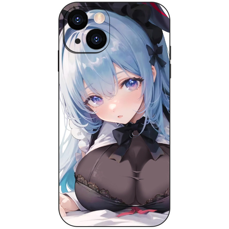 日系软萌温柔蓝发少女治愈风磨砂硅胶手机壳同人周边适用iPhone16苹果17ProMax小众动漫二次元防摔磁吸保护套