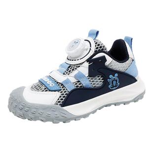 巴布豆童鞋男童运动鞋夏季镂空单网鞋2026新款网面透气儿童老爹鞋