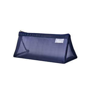 包邮horn/号角透明网格双层大容量笔袋三角可立式笔袋大A6透明拉链袋中考高考考试笔袋文具袋简约小清新笔袋