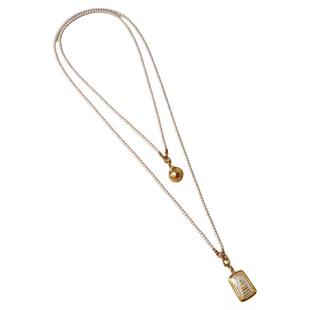 泰伽原创设计泰国佛牌链子施家珍珠项链双挂女3mm锁骨链唐卡配链