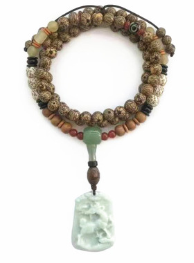 原创民族风菩提子中长款佛珠项链