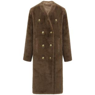 【折扣季】COCOBELLA丰盈环保皮草长款气质大衣加厚毛绒外套WL58