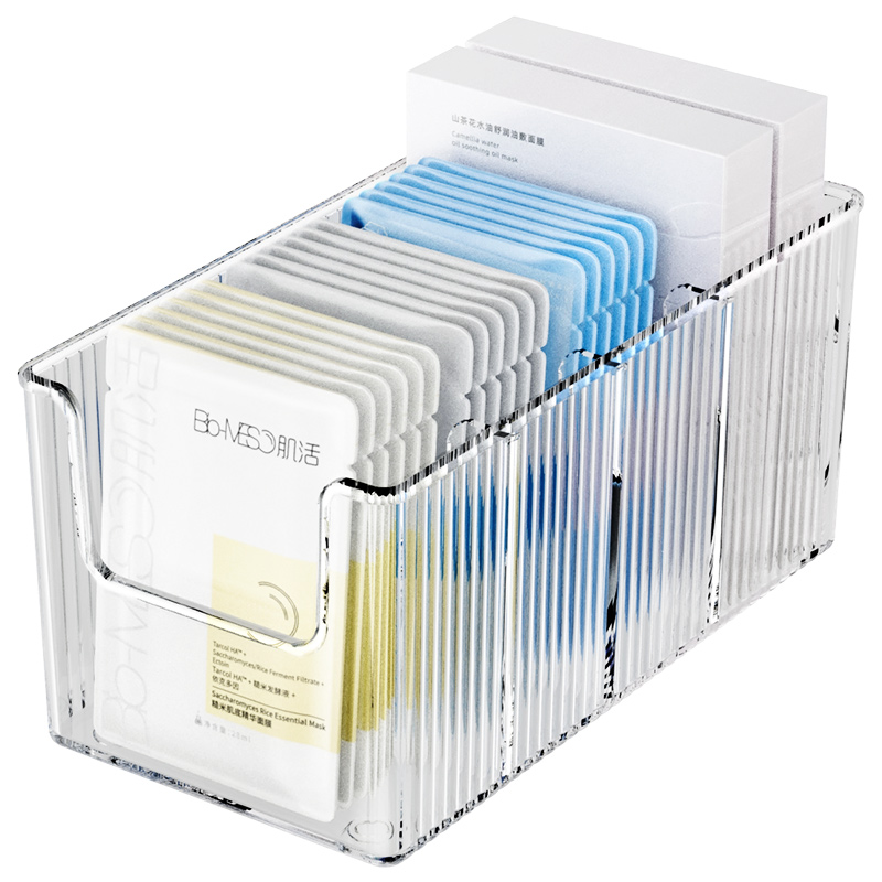 面膜收纳盒亚克力化妆品分格盒透明桌面大容量梳妆台护肤品置物架