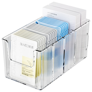 面膜收纳盒亚克力化妆品分格盒透明桌面大容量梳妆台护肤品置物架