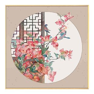 中国风花卉数字油画diy填充涂色手工绘海棠牡丹荷花梅桂花装饰画