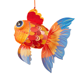 新年春节元宵马年手工diy好运金鱼灯儿童材料包灯笼摆摊锦鲤花灯