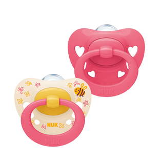 NUK德国进口婴儿安抚奶嘴0-6月以上防胀气宝宝硅胶印花海外官方