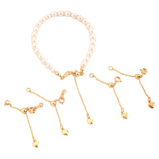 18k包金可调节手链龙虾扣延长链珍珠项链伸缩收尾链diy加长链配件