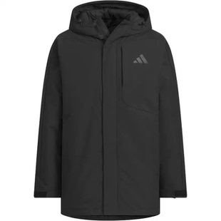 阿迪达斯男子羽绒服2024冬季连帽防风宽松保暖运动休闲外套JY4213