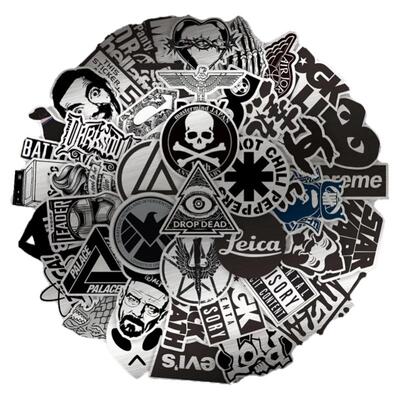 金属质感logo拉丝趣味防水贴纸