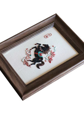 生肖马绣画diy绣花摆件装饰画礼