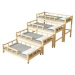 上下床推拉床原木经济型午睡床幼儿园托管班小学生松木四层午休床